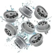 [通用] Dishwasher Wheel Set of 8 Dishwasher Basket Wheels Replacement Parts Universal for Many Common Bosch & Siemens Dishwashers