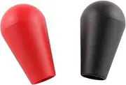 E-outstanding 2pcs American Style Water Drop Shape Replacement TopBall Handle Arcade Ball Top for Arcade1up/ Zippy/ SANWA/ SEIMITS Joystick, (1 x Red + 1 x Black)