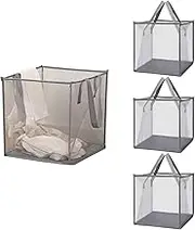 4 Pack Popup Laundry Hamper, Small Collapsible Mesh Laundry Baskets Dirty Clothes Basket with Handle Cube Storage Basket for Washing Storage,Toy Storage,Dorm and Travel(Grey,13 Inch)