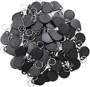 ETEKJOY 100PCS 13.56MHz RFID Key Fob Proximity IC Card ISO14443A Token Tag for Electronic Smart Door Lock, Compatible with MIFARE Classic 1K Card M1, Read Only (Black)