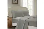 Super Soft King Size Bed Soft Flat & Fitted Sheet Set Grey