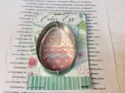 EASTER EGG COOKIE CUTTER GANZ METAL New on cardboard INCLUDES RECIPE