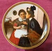 1983 Edwin M. Knowles Norman Rockwell “Gossiping in the Alcove” New W/COA