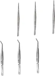 6-piece Set of Stainless Steel Tweezers Garden Tools for Succulents Bonsai and Seedlings Handheld Gardening Aid