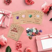24/12 Pack Valentines Cards with Heart-Shape Crystal Stones, Creative 24/12 Pack Randomly Combined Cards, Funny Gifts Valentines Day Gifts for Kids (24 Pack)