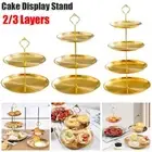 Stainless Steel Cake Tray 2/3 Layers Food Server Display Stand Dessert Plate