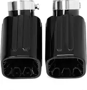 1 Pair Car Exhaust Tip TailTip Stainless Steel Compatible For Land Rover New Defender L663 Black Square Muffler Tip Nozzle(Style B)