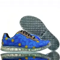 在飛比找PChome商店街優惠-【Dr. aiR】智慧彩虹3D氣墊運動鞋-藍底菊花(HMR-