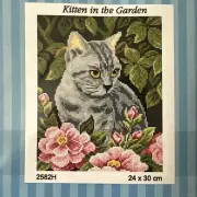 needlepoin tapestry gobelin canvas only 24x30 cm Cat