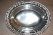 Wilton Armetale Flutes & Pearls Medium Oval Bowl 12" x 9.5" -NEW!