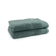 2pc Onkaparinga Avalon Premium Bath Sheets Set 90x167cm Cotton 550GSM Fir Green