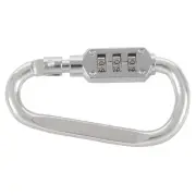 with combination padlock 3 digits numbers padlock carabiners silver C6N58208