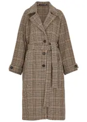 Kassl Editions Checked Wool-blend Coat - Beige - 42 (UK 14 / L) 42 (UK 14 / L)