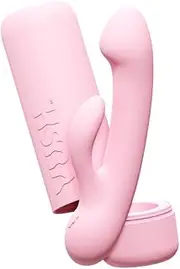 Glow Rabbit Vibrator Sex Toy with Medical Grade Silicone - Waterproof Dual Stimulation with Vibrating Ears and Shaft