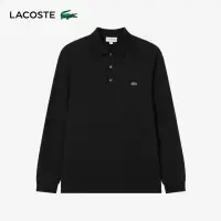 在飛比找momo購物網優惠-【LACOSTE】男裝-經典修身長袖Polo衫(黑色)