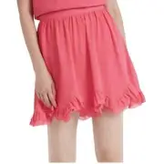 Milly Mini Skirt Jess Chiffon Ruffle Hem Hot Pink Oui Punch Large NWT
