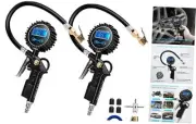 2 Pack Digital Tire Inflator with Pressure Gauge, Night Available 250 PSI Air