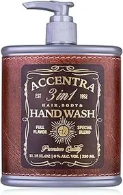 Accentra Whiskey Soap Dispenser, Hand Soap Special Blend in Schnapps Bottle Look, Hip Flask with 330 ml Hand Soap in Pump Dispenser, Liquid Soap, Fragrance: Birch and Cedar, Gift Idea for Men for