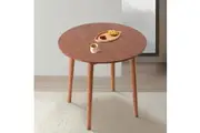 ACA Dining Table Solid Wood Dining Table Walnut Round 100CM Mid-Century Modern Home Living Bedroom Kitchen Tables Furniture