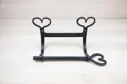 Wall mounted Toilet Paper Holder - Heart accents - wrought iron - Amish made