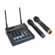 Mixing Console USB Desk Table Sound Board Mixer With Dual Wireless Mic For K MUF
