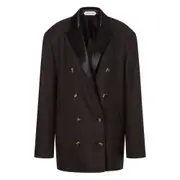 [Alberta Ferretti] Alberta Ferretti Double-breasted Wool Blazer 40 IT GREY