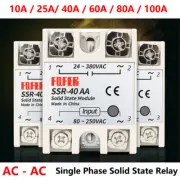 10A - 100A Single Phase SSR Solid State Relays Module AC 80V-250V to AC 24V-380V