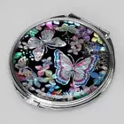 MOP Butterfly Flower Design Beauty Mini Purse Compact Makeup Hand Pocket Mirror