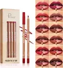 Lip Pencil Set, 12 Pigmented Lip Pencils, Lip Pencils, Pure Natural Oak Brown Pi