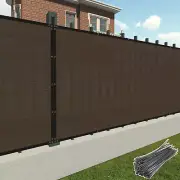 PATIO 50ft Brown Fence Privacy Screen Deck Garden Mesh Fabric Shade 90%UV-Block
