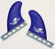 TERRAMAR SURFCO..SIDE BYTES 3.25" FUTURE BASE SURFBOARD FINS EURO HEXCORE BLUE