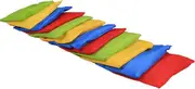 JUMPLAWN 12Pcs Nylon Bean Bags for Red Green Fun Outdoor Game for School Activities for Beanbag Toss and Playtime