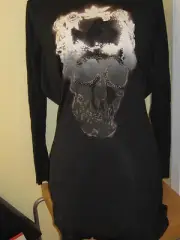 NWOT $175 RELIGION BRAND LARGE Beaded SKULL CHAINS BLACK DRESS Backless TOP S