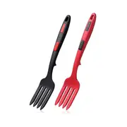 Silicone Flexible Fork, Heat-Resistant Cooking Fork Tools Dishwasher Safe Kitchen Fork Kitchen Non Black Red
