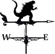 Wind vanes, Outdoor Garden Metal Weathervane with Monster Ornament, Stainless Steel Weather Vane Yard Roof Mount Wind Direction Indicators with Anti-Rust Coating