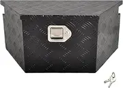 TBAPFS 26 Inch Aluminum Trailer Tongue Tool Box 5 Bar Tread Wide Utility ToolBox for Pick Up Truck RV Storage Organizer Tool Box with Lock and Keys - 26"X13.3"X12" Black