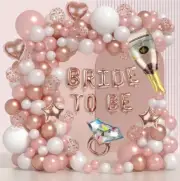 120 Pc Bride to be Letter Foil Balloon Garland Arch Kit Champagne Ring Balloons