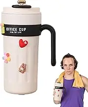 Derwrtup Water Mugs with Handle and Lid - 21.98oz Thermal Coffee Cup | Spillproof Lid Temperature Display Stainless Double-Walled Vacuum Bottle for Picnic Beach Car School