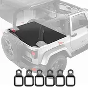 GPCA Jeep Wrangler 2DR JK Trunk Cargo Cover with seat Holding Strap and 3 configurations for 2007-2017 Sports/Sahara/Freedom/Rubicon Models