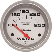 AutoMeter Auto Meter 200763-33 Ultra-Lite Gauge, Water Temp, 2 5/8", 100-250ºf, Electric, Marine Silver