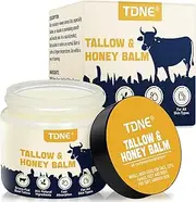 Organic Grass-Fed Beef Tallow Balm with Honey and Beeswax - Skincare Cream for Soft, Smooth Skin - All-Natural Moisturizer - 2 oz - Unscented