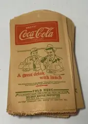 1946 Coca Cola No-Drip Bottle Protector "A great drink with lunch" - Lot of 180