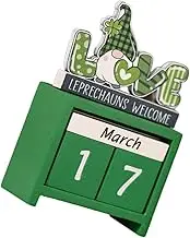 KAILIKETIY Saint Patrick's Day Wooden Countdown Calendar Decorative Desktop Accessory for Home Office Unique Leaf Design for