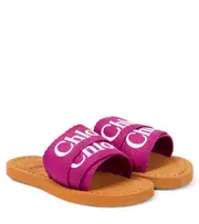[Chloe Kids] Chloé Kids Logo canvas slides UK 11 pink