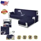 Reversible Waterproof Sectional Couch Covers for L-Shaped Sofas - Navy Blue