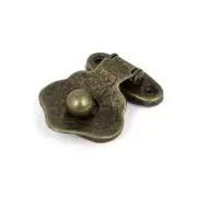 Antique Style Wooden Case Chest Box Ball Catch Clasp Hasp Latch Bronze Tone