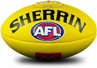 Sherrin Official AFL Replica Training Football Leather McDonalds Yellow