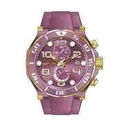 Invicta Men's Watch Pro Diver Quartz Chronograph Purple Dial Rubber Strap 40656