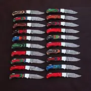 Lot Of 20 Pieces Folding Knives/Quality Damascus Steel Knives/Pocket Knife