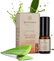 BIOTERRA Collagen Booster Anti-Aging Eye Cream for Wrinkle - Reduces Under-Eye Bags & Crow's Feet & Fine Lines and Sagging - 100% Natural Collagen Skincare Moisturiser with Aloe & Rosemary Oil and Myrrh - Brightens and Rejuvenates the Under-Eye Area (15ml)